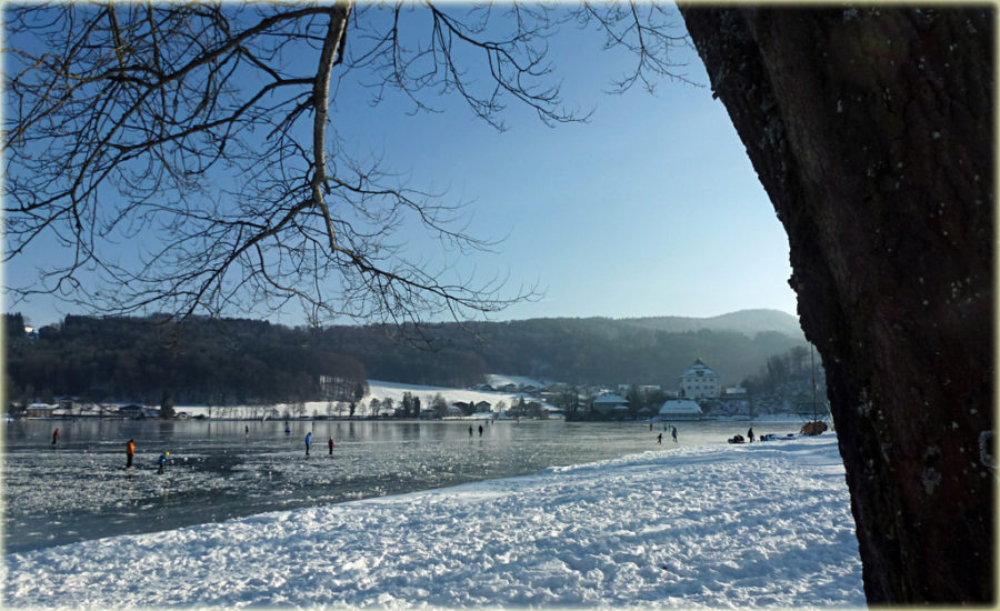 Eisläufer am Mattsee